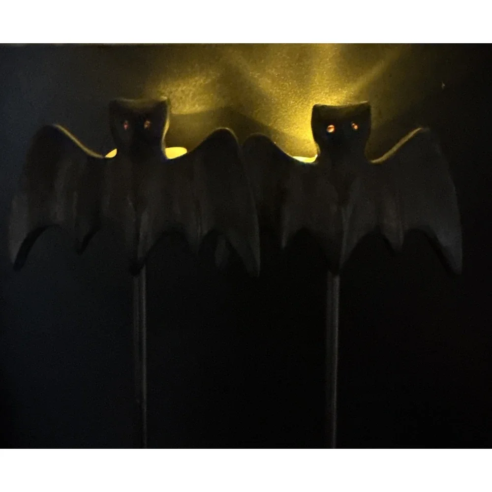 Pottery Barn Halloween Candle Holder Vampire Bat Tea Light 12
